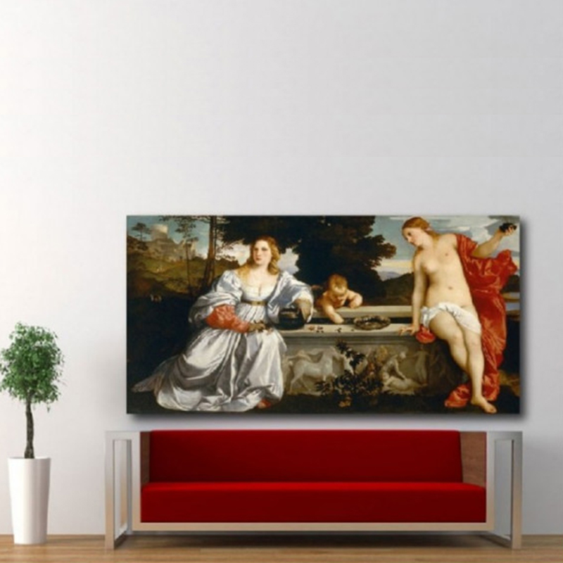 Πίνακας σε καμβά με Ζωγραφική Titian Sacred and Profane Love